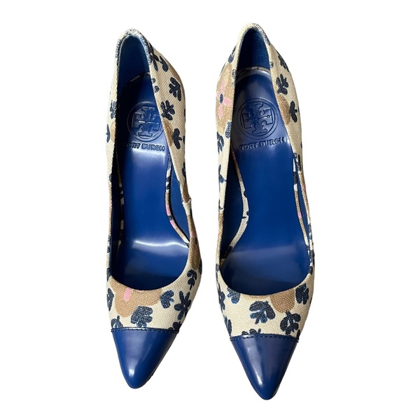 Tory Burch Navy and Cream Pumps size 7M - Picture 9 of 12